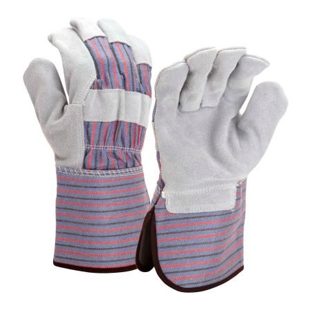 Pyramex Split Cowhide Leather Palm Gloves with Rubberized Gauntlet Cuff, Size XL GL1002WXL